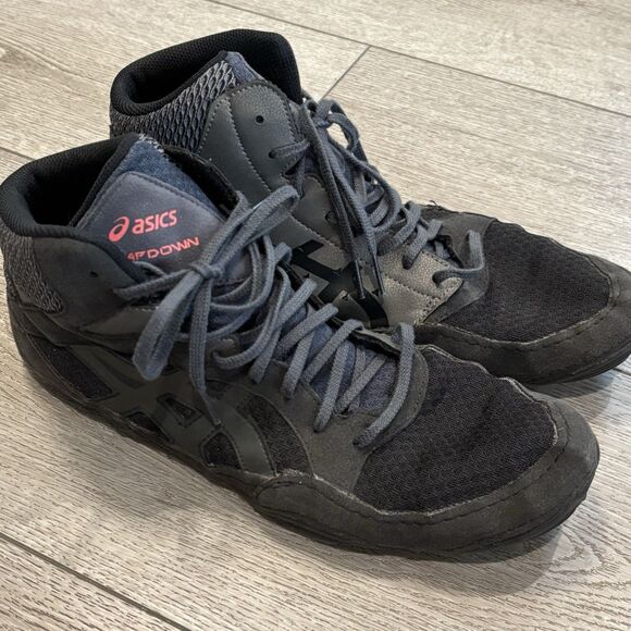 Asics Snapdown Men's High Top Wrestling Shoes Size 12 Black Gray 1081A030 - Picture 1 of 8